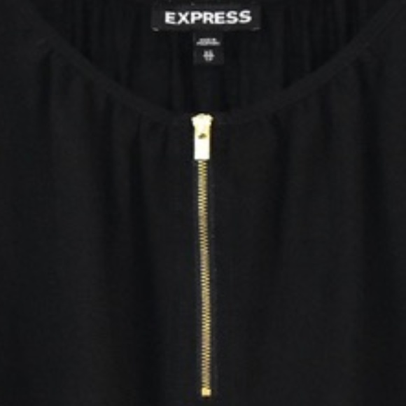 Express Black Tank Top with Gold Zipper 1/4 XS - Picture 2 of 3